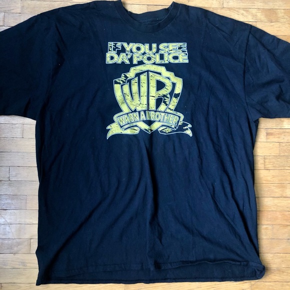 American Vintage Other - 90s style parody Warner Brothers tee “if you see da police warn a brother” XL